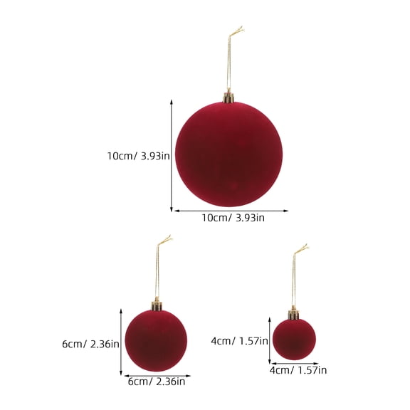 SOPOTUTU Velvet Christmas Ornaments Set, 15pcs Red Holiday Decorations for Tree, Home, Party