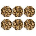 thumbnail image 2 of Pofeuu Vintage Black White Plaid Sunflowe Print Leather Coasters Set of 6, Round Cups Mugs Mat Pad for Home Kitchen Heat Resistant Drink Coasters,Octagon, 2 of 7