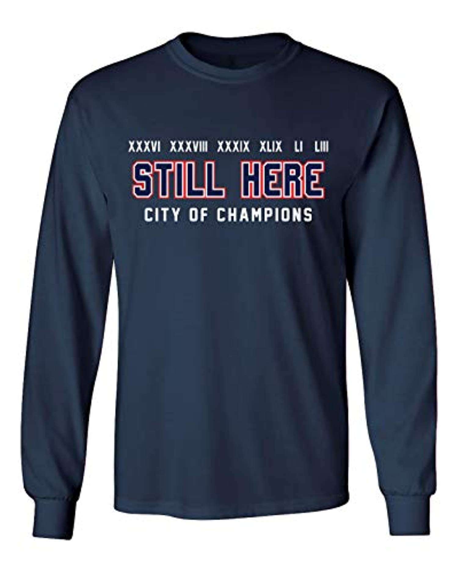 Patriots Still Here City of Champions Adult Long Sleeve Shirt Navy - Bild 7 von 31