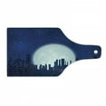 thumbnail image 1 of Night Sky Cutting Board, Full Moon on Starry Dark Sky Urban Cityscape with Tall Buildings, Decorative Tempered Glass Cutting and Serving Board, in 3 Sizes, by Ambesonne, 1 of 2