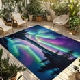 thumbnail image 2 of Outdoor Rug 5x7 ft Aurora Night Sky Waterproof Outdoor Patio Rug Mat Non Slip Outside Area Rugs Carpet for RV,Camping,Porch,Deck,Pool,Balconybackyard,Nature Scenery, 2 of 9