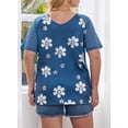 thumbnail image 3 of HOTAPEI Plus Size T Shirts for Women Summer Mesh Short Sleeve V Neck Tops, 3 of 5