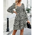 thumbnail image 3 of OUSIMEN Women's Dresses Casual Summer Print Ruffle A Line Short Sleeve Mini Floral Dress for Women, 3 of 5