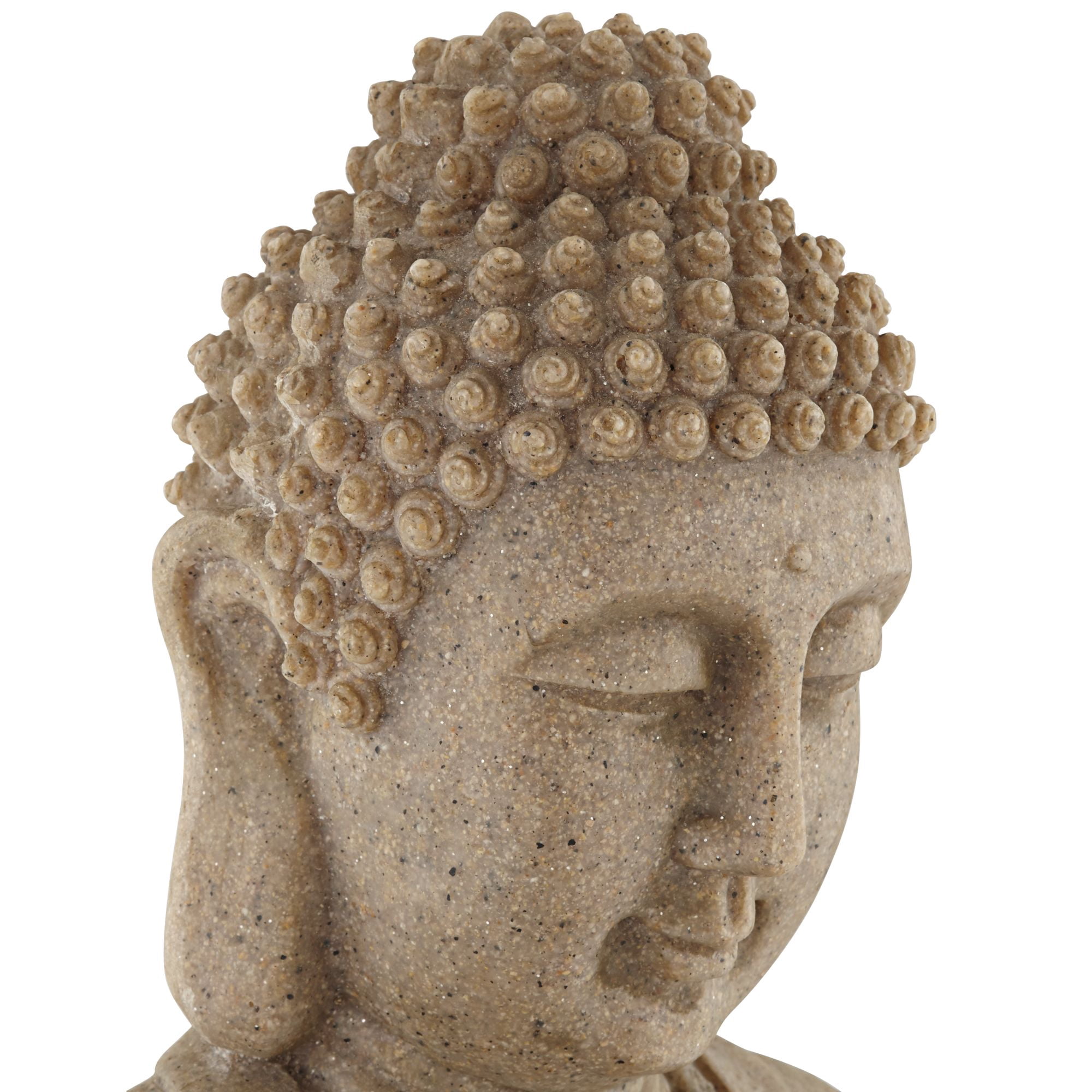 Calm Buddha 22" High Large Zen Asian Indoor Outdoor Decor Sand Stone Floor Fountain with Light LED Outside