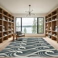 thumbnail image 2 of ODIKA 8'x10' Machine Washable Non-Slip Area Rug, Japanese Navy Blue High Traffic Rug, Blue, 965270, 2 of 7