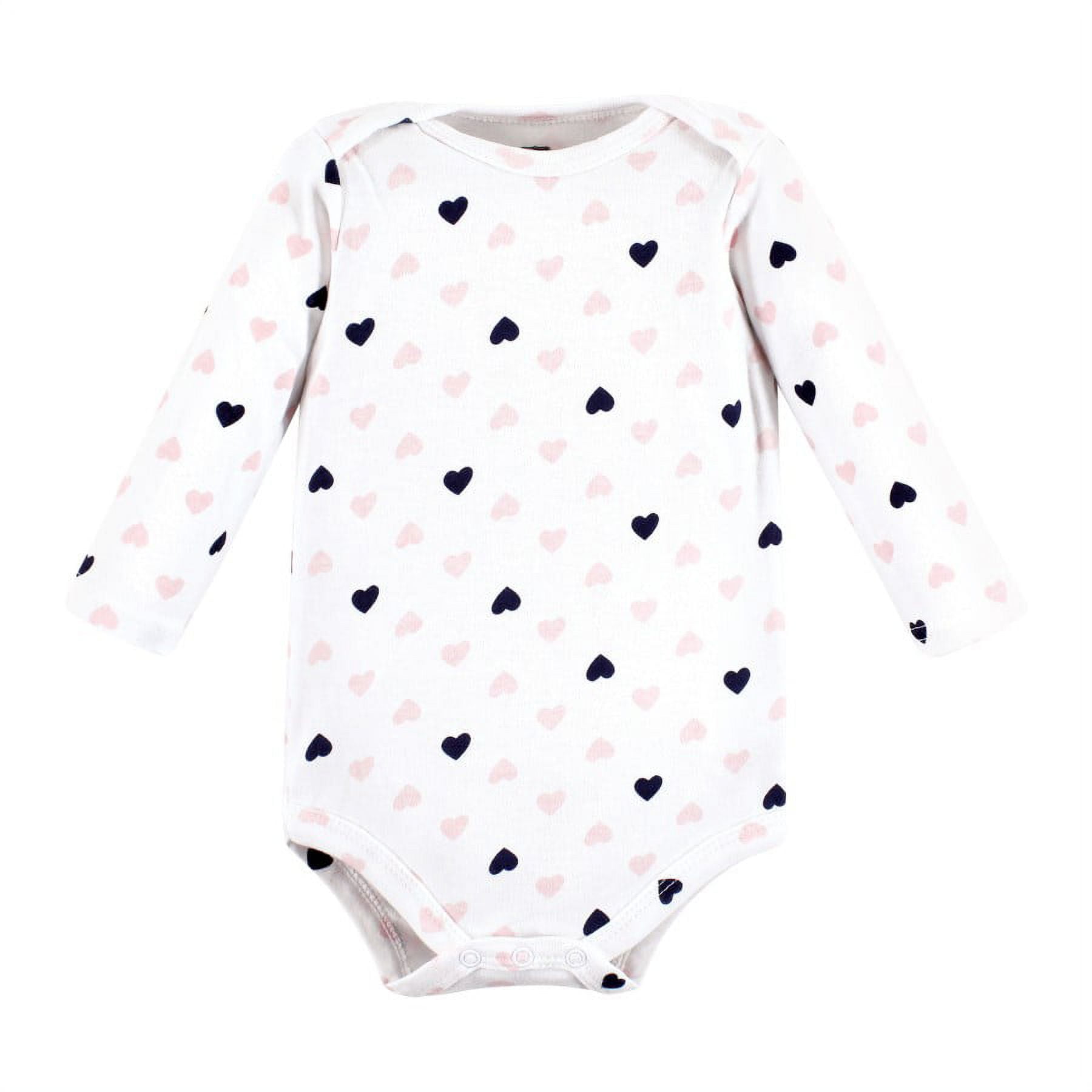 Hudson Baby Cotton Long-Sleeve Bodysuits, 3-Pack, Newborn- 24 Months