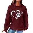 thumbnail image 2 of Jsaierl Women's Hoodies Plus Size Heart Paw Print Hoodies Sweatshirts Athletic Pullover Y2k Long Sleeve Top Hoodie Fall Fashion 2024, 2 of 4