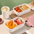 thumbnail image 3 of Adult Bento Box Singles Layer Microwaveable Plastic Sealed Lunch Box with Lid Leak Proof Compartment Lunch Box with Cutlery Set Lunch Box + Soup Cup + Spoon, 3 of 6
