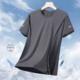 thumbnail image 4 of Ahabrexf Men's Quick Dry Running Shirt Athletic Gym Workout Top Short Sleeve Round Neck Lightw8 Casual Training Tee Summer, 4 of 7