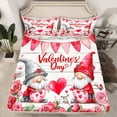 thumbnail image 4 of Castle Fairy Cartoon Gnome 3pcs Twin Sheet Sets,Valentine's Day Twin Fitted Sheet,Pink Rose Breathable Flat Sheet,Microfiber Girls Bedroom Decor, 4 of 7