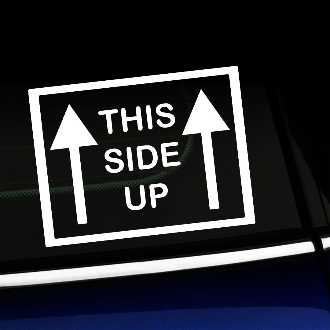 This Side Up Vinyl Decal Choose Color [WHITE]
