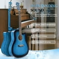 thumbnail image 4 of Ktaxon 41in Beginner Cutaway Acoustic Guitar Starter Kit with Bag, Tuner, Extra Strings, Blue, 4 of 18