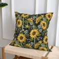 thumbnail image 6 of Throw Pillow Covers, Sunflowers Fujiman Soft Square Pillow Cases with Invisible Zipper for Couch Bed Sofa, Farmhouse Fall Home Decor 12"x12", 6 of 7