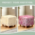 thumbnail image 6 of SCRAWLGOD Peach Blossom Marble Print Pink Cover for Footstool, Stretchable Footstool Protector Comfortable Rectangular Furniture Protection with Anti Slip Band for Footrest Sofa, 6 of 7