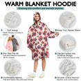 thumbnail image 5 of Wearable Oversized Blanket,Pioneer Flower Floral Print Pattern Wearable Blanket Hoodie for Adults,Cozy Hooded Blankets with Super Pockets,Super Warm Fuzzy Pullover for Women & Men, 5 of 6