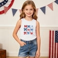 thumbnail image 4 of Odeerbi Niñas Estampado Bandera Americana Camiseta de Cuello Tripulación Sin Mangas Día de La Independencia, 4 of 8