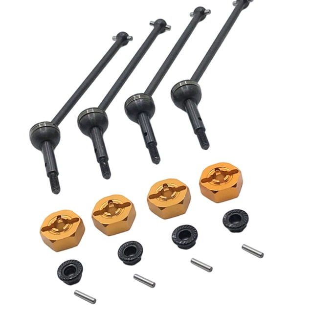 de transmisión CVD y trasero de 4 piezas con adaptador dorado Zulema eje de transmisión del coche rc