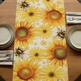 thumbnail image 5 of Table Runners 72 Inches Long Dress Scarves, Sunflower Farmhouse Kitchen/Dining Table Runner, Coffee Tablerunners, Yellow Floral Elegant Pastoral Flowers Rustic 14x72 Inch, 5 of 9