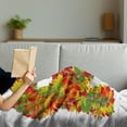 thumbnail image 3 of Letter R Soft Flannel Fleece Blanket, Floral R Made with Maple Leaves Bouquet Essence Autumn Inspirations Initials Theme, Cozy Plush for Indoor and Outdoor Use, 70" x 90", Multicolor, by Ambesonne, 3 of 5