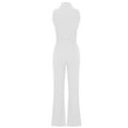 thumbnail image 4 of aidice Jumpsuits for Women Casual Sleeveless High Neck Belt Zip Slim Fitting Office Flare Pants Rompers, 4 of 6