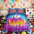thumbnail image 2 of Erosebridal Neon Grid Baseball Full Size Comforter Sets, Cute Sport Bedding Sets for Girls, Polka Dots Reversible 3 Pieces, 1 Comforter and 2 Pillowcases, 2 of 6