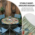 thumbnail image 2 of Sage Green Floral Round Tablecloth for 36-44 Inch Tables, Fitted Table Cover with Elastic Edge, Spring Flowers Leaves Farmhouse Waterproof Outdoor Table Cloth Protector for Patio Garden Dinner Picnic, 2 of 9