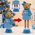 thumbnail image 3 of ZORVINEX Retractable Leg Christmas Bear Decor Stretchable Standing Bear Stuffed Figurine Holiday Plush Ornament For Fireplace Shelf Tabletop Home Party Decoration,Multicolor C, 3 of 7