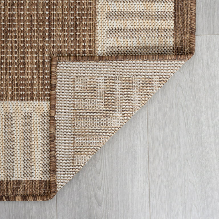 2x3 Water Resistant, Small Indoor Outdoor Rugs for Patios, Front Door  Entry, Entryway, Deck, Porch, Balcony, Outside Area Rug for Patio, Gold,  Striped Border