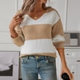 thumbnail image 2 of JYnXIANTI Women's Fall Sweater Fashion Trendy Knit Pullover Loose Oversized V Neck Long Sleeve Clothes Outfits, 2 of 7