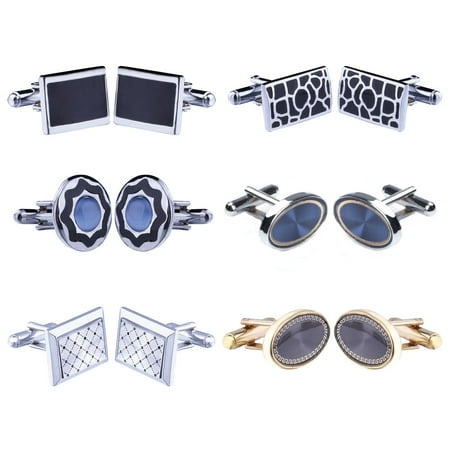 - Cufflink 12 Pairs Two Tone Classy Stylish Men's Cuff Links Elegant Gift Box