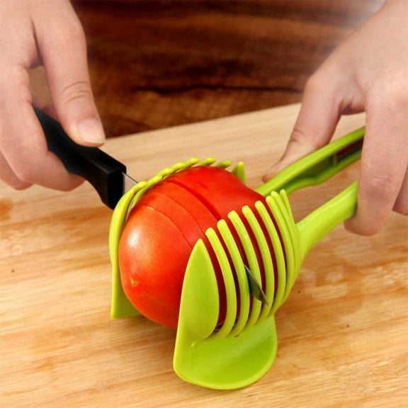 ShunRuiPi 2pc Utensils Tomato Slicers Multipurpose Handheld Round Fruit Steel Onion Holder Easy Slicing Kiwi Fruits & Vegetable Tools Kitchen Cutting Aid Gadgets Tool Under