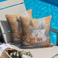 thumbnail image 5 of Deer Throw Pillow Cover Forest Wildlife Cotton Linen Cushion Cover Throw Pillow Case with Invisible Zipper for Couch Sofa Bed Chair Car 24x24 Inch, 5 of 11