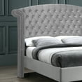 thumbnail image 6 of Better Home Products Cleopatra Crystal Tufted Velvet Platform Bed in Gray, 6 of 7