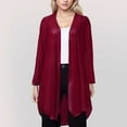 thumbnail image 4 of Aayomet Womens 2023 Cardigan Sweaters Mesh Cardigan Three Quarter Sleeve Mid Length Shawl Coat (Red, XL), 4 of 5