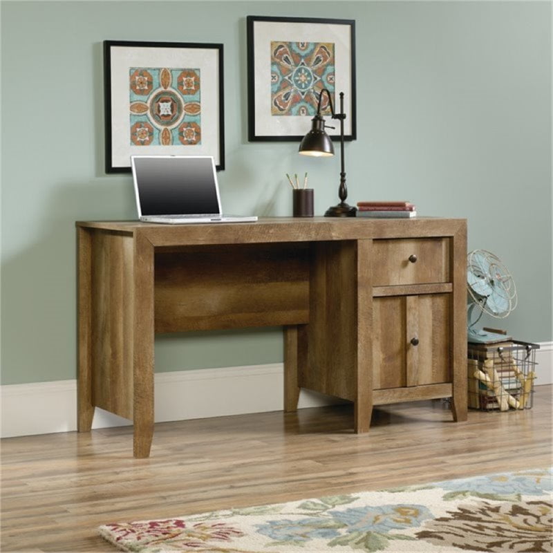 Bowery Hill Rustic Home Office Computer Desk In Craftsman Oak With