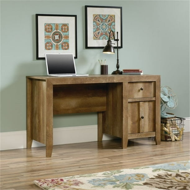 Bowery Hill Rustic Home Office Computer Desk in Craftsman Oak with