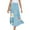 Blue, variant on Wyongtao Clearance Women's High Waist A-Line Skirts Ruched Ruffles Flared Midi Skirt Casual Solid Swing Beach Skirt Yellow XL