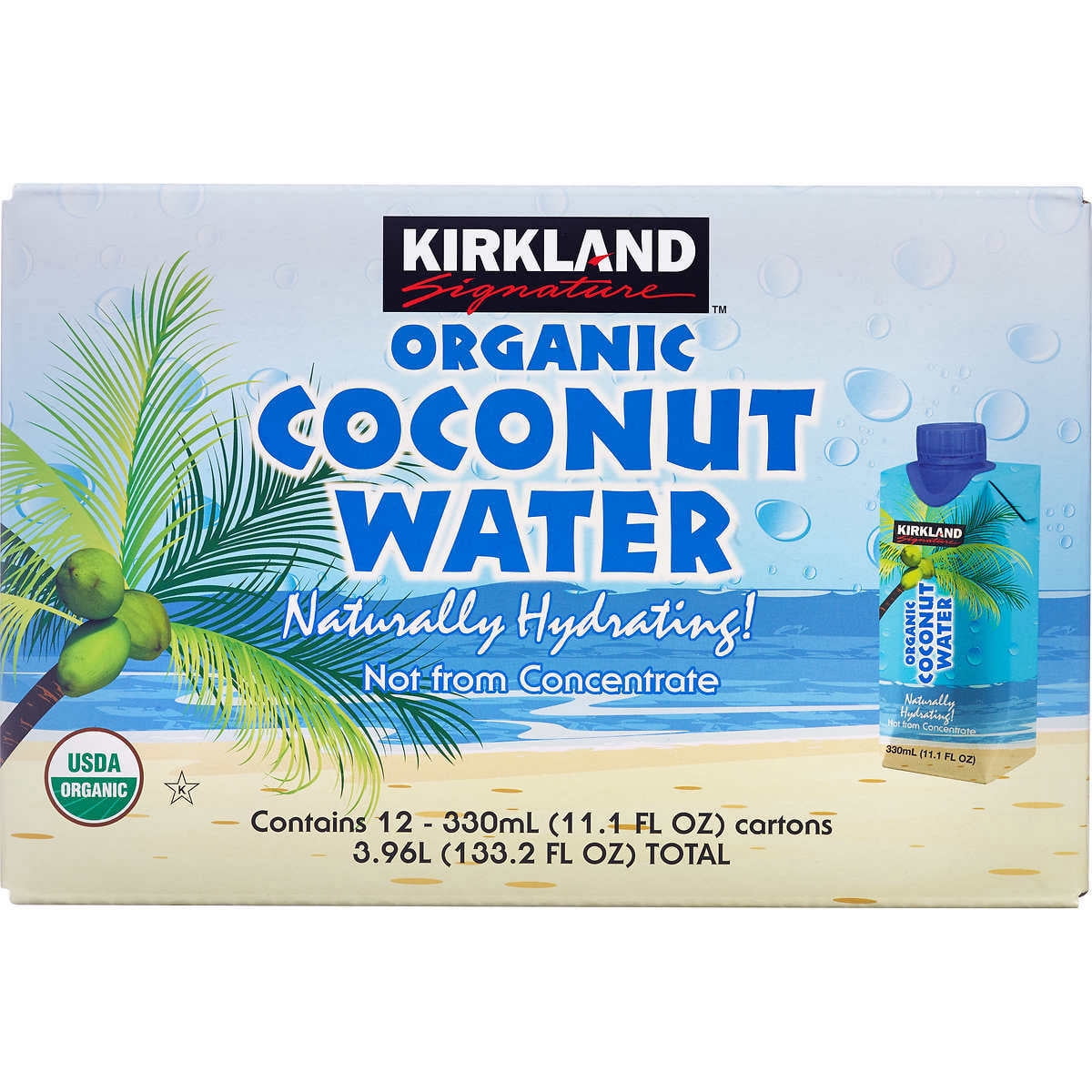 KS Kosher Organic Coconut Water, 11.1 fl oz, 12count