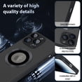 thumbnail image 5 of for iPhone 14 Pro Max Phone Case Magnetic AG Glass Frosted Case with Camera Lens Protector for iPhone 14 Pro Max Compatible with Magsafe Slim Full Body Protective Cover for Women Men-Black, 5 of 12