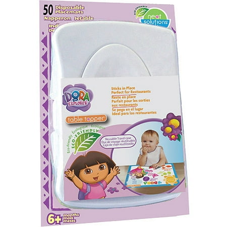 Topper Disposable Stick - Neat Solutions Dora the Explorer Table Topper Disposable Stick-On Placemats, 50-Count