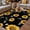 Yellow Black, variant on Vintage Sunflowers Outdoor Rug for Patio/Deck/Porch, Non-Slip Large Area Rug 3 x 5 Ft, Elegant Pastoral Watercolor Botanical Indoor Outdoor Rugs Washable Area Rugs, Camping Rug Carpet Runner