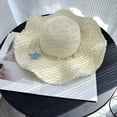 thumbnail image 4 of AirLoni Sun Hat For Women Woven Hats UV Summer Vacation Rustic Style Foldable Packable Beach Hat Outdoor Wide Brim White,One Size, 4 of 4