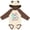 Natural & Brown w Ears, variant on Inktastic 1st Birthday with Flamingo Stars and Hearts Girls Long Sleeve Baby Bodysuit