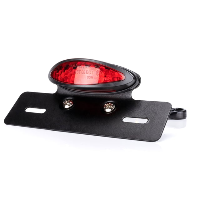 Amdohai Feu Arrière de Moto Plaque d'Immatriculation Rouge & Blanc Rouge
