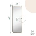 thumbnail image 2 of Hamilton Hills 18x48 inch Metal Gold Frame Mirror for Bathroom | Brushed Rectangular Tall Rounded Corner Vanity | 2" Deep Set Design Wall Mirrors Decorative | Hangs Horizontal and Vertical, 2 of 2
