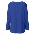 thumbnail image 4 of Blue Women's Long Sleeve T-shirt, Long Shirt Women'S Long Sleeve Oversize Basic Long Sleeve Pullover Tunic Crew Neck V Neck Long Sleeve Top Casual Plain Tops Spring Summer Cotton Blouses Long Sleeve,W, 4 of 7