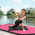thumbnail image 2 of Costway Folding Gymnastics Mat 8' x 4' x 2'' PU Leather Tumbling Exercise Mat Yoga Gym Pink+Black, 2 of 8