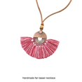 thumbnail image 2 of Minnieouse Collar de tela para mujer con borla Collares colgantes portátiles Joyería Ropa Adorno Accesorio Boda Trabajo diario Ropa, zapatos y accesorios Miscelánea Rosa oscuro Minnieouse AP014599-16, 2 of 6