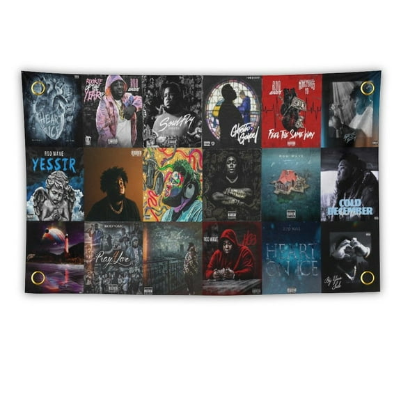 Rod Wave Collage 3x5 Feet Flag Banner Tapestry for Bedroom Wall Hanging College Decor Indoor Outdoor Poster