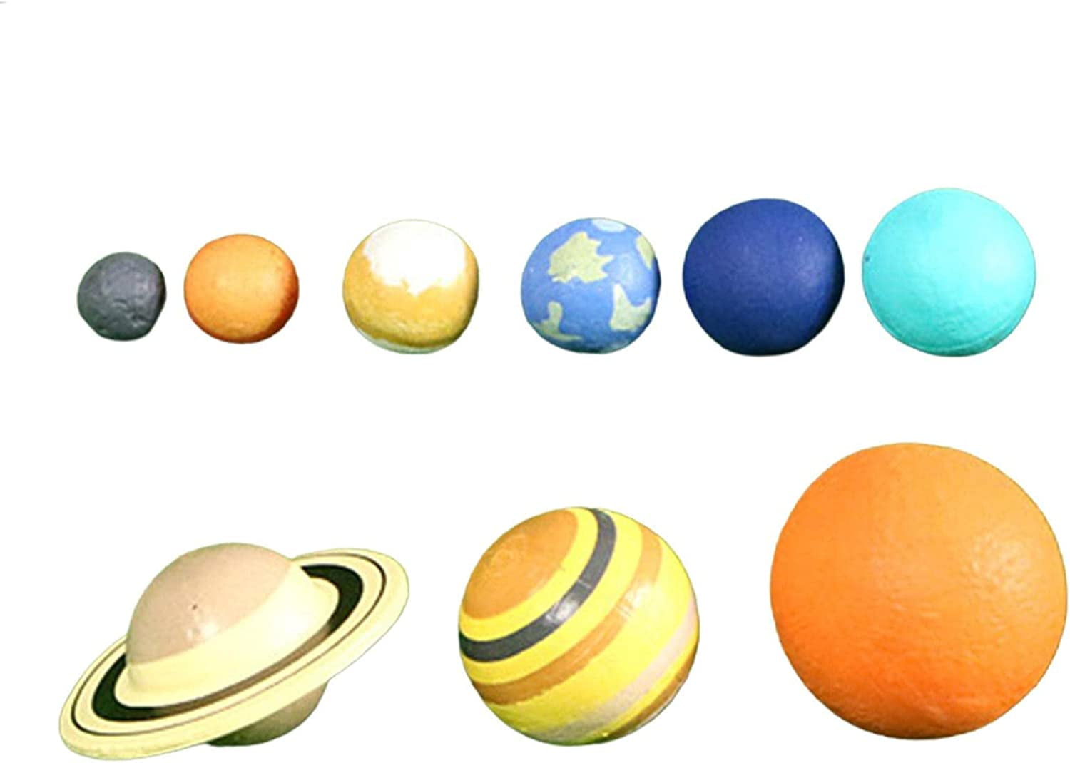 NUOBESTY 1 Set Solar System Stress Ball Solar Planets Balls Soft PU Fidget Squeeze Vent Toys Novelty Kids Solar System Toys for School Reward Party Bag Fillers 